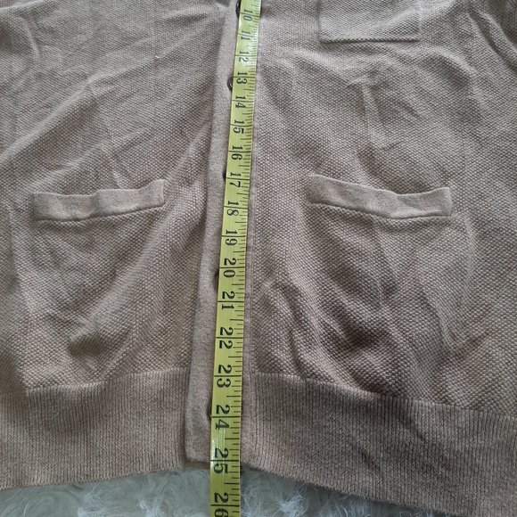 J. Crew Men's Tan Knitted Buttons Up Front Pocket Cardigan Sweater Size M - Picture 7 of 8